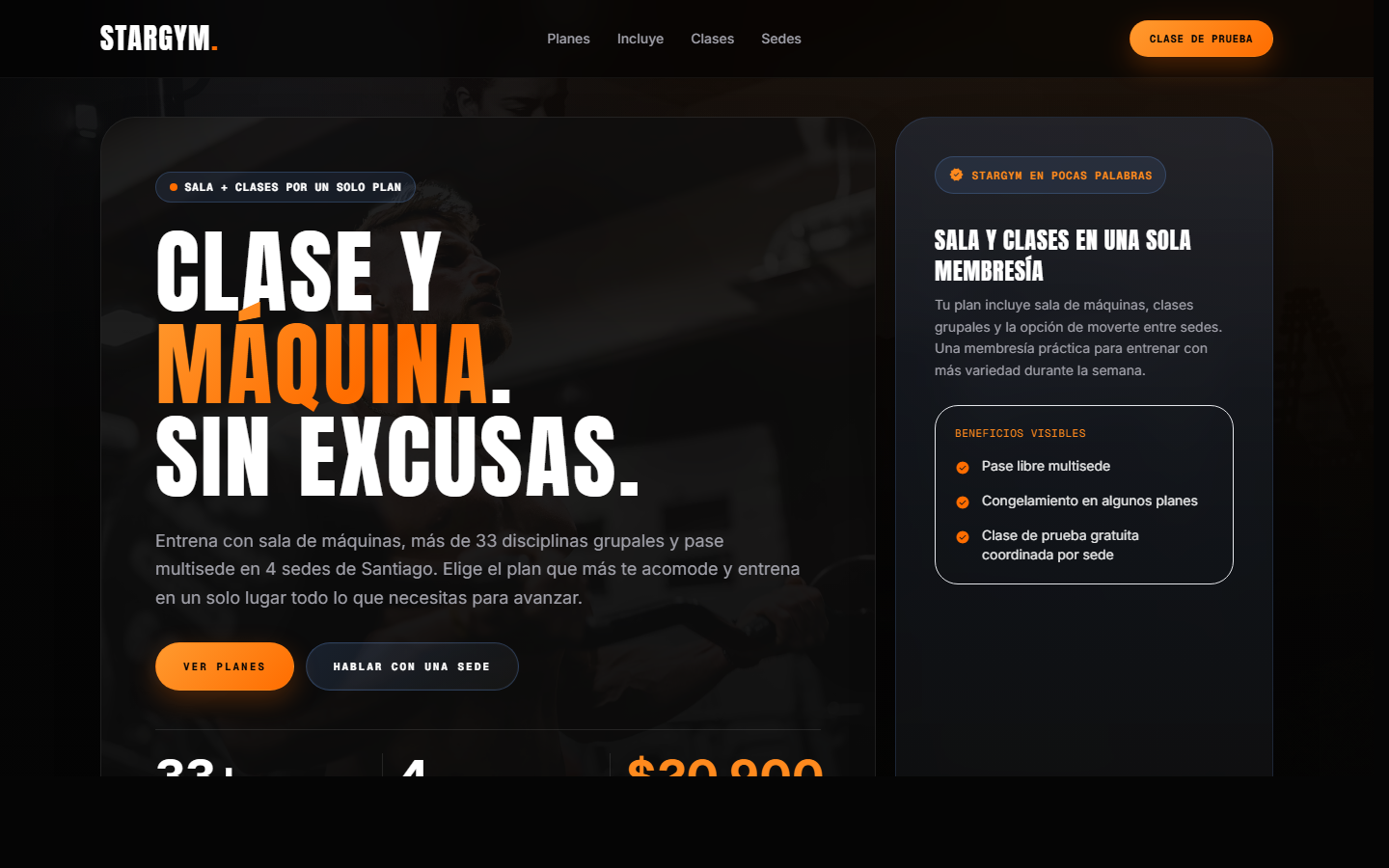 Star Gym — landing premium